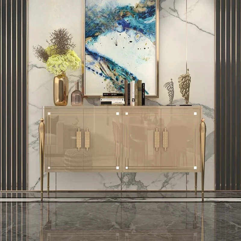 Light luxury modern entrance cabinet, simple entrance hall cabinet with paint baking