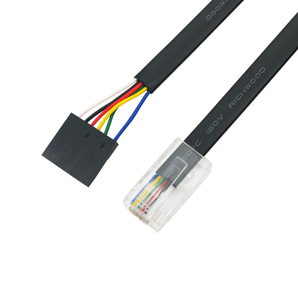 موصل RJ45 8P8C إلى كابل رأس دوبونت DP 6P وصلة سلك تمديد مسطحة