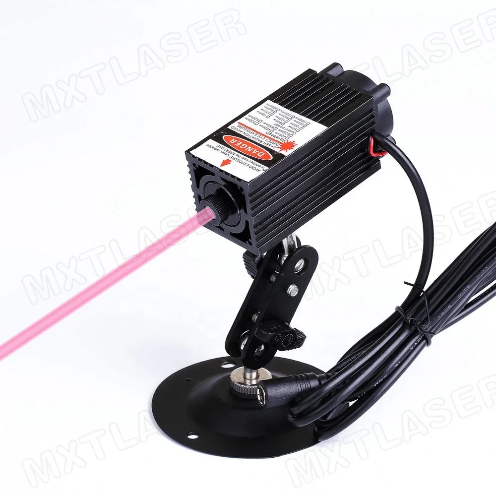 High Power 638nm Focusable 12V DC Red Dot Laser Module With Cooling Fan 100mW 300mW 500mW 700mW 1W (with Adapter+Bracket)