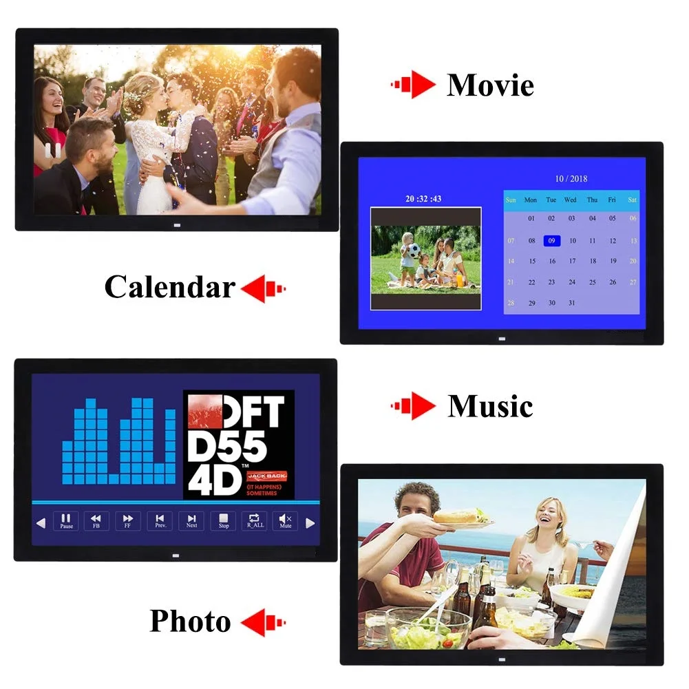 Cheap Portable 10.1 Inch English Video Film Digital Photo Frame for Picture Video Playback
