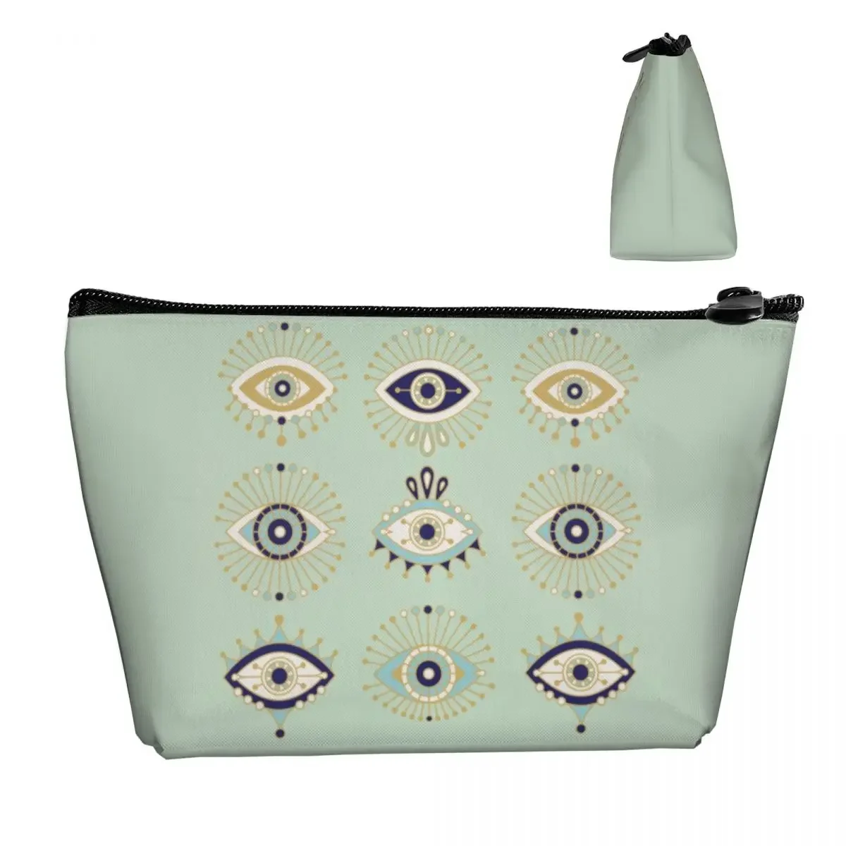 Evil Eye  Makeup Bag for Women Travel Cosmetic Organizer Fashion Mediterranean Hamsa Lucky Charm Storage Toiletry Bags