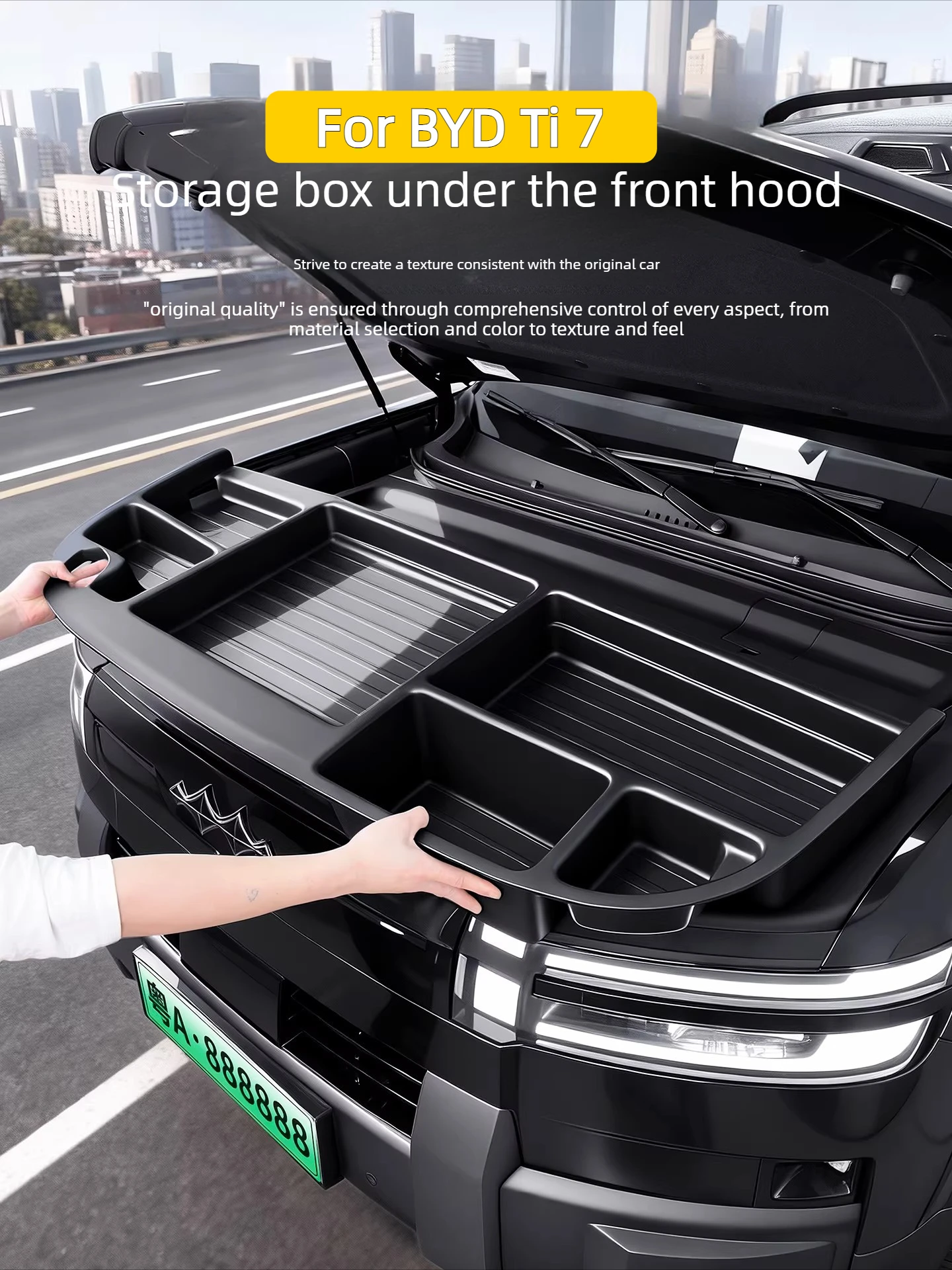 For BYD Ti 7 Leopard 7 Cabin Storage Box, Front Spare Box Storage Box Upgraded and Thickened Multifunctional Partition Storage