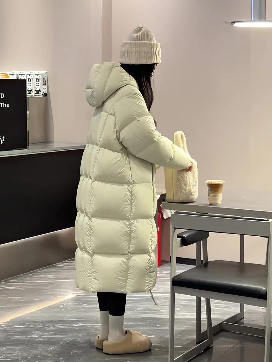 

Women's Long Hooded down Jacket 2026 Winter New National Standard 90 White Duck Feather Thick Warm Over-Knee Outerwear