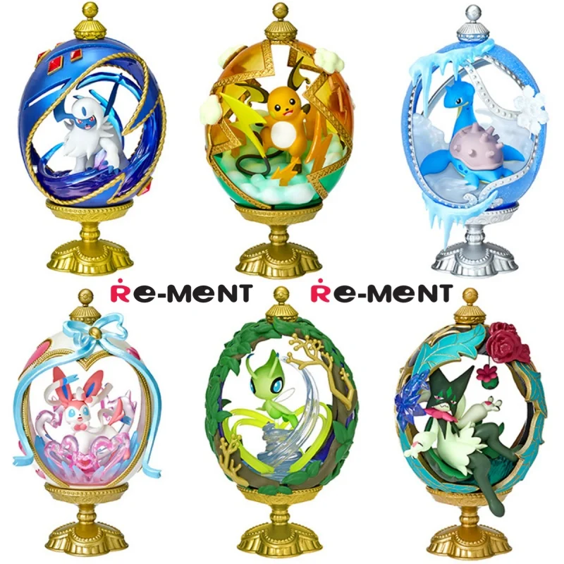 Figuras Originales Re-Ment, Caja Ovaltique Colección 2, Serie Pokémon Luminosa, Caja Sorpresa, Miniatura, Adorno, Regalo, Juguetes
