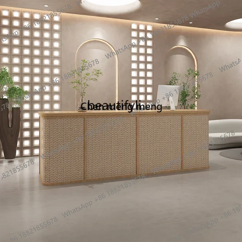 Bar Counter Cashier Clothing Store Counter B & B Japanese and Korean Restaurant Bar Counter Rattan Front Desk