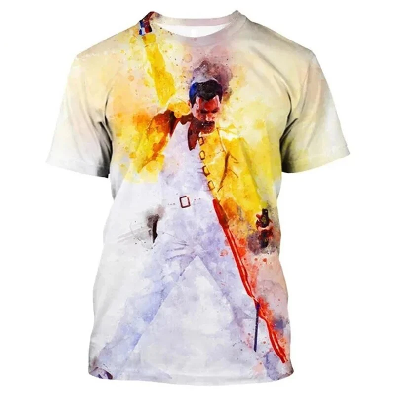 Queen Rock Band T-Shirts Freddie Mercury 3D Print Men Women Short Sleeve T Shirt Oversized Harajuku Y2k Tees Man Tops Clothing