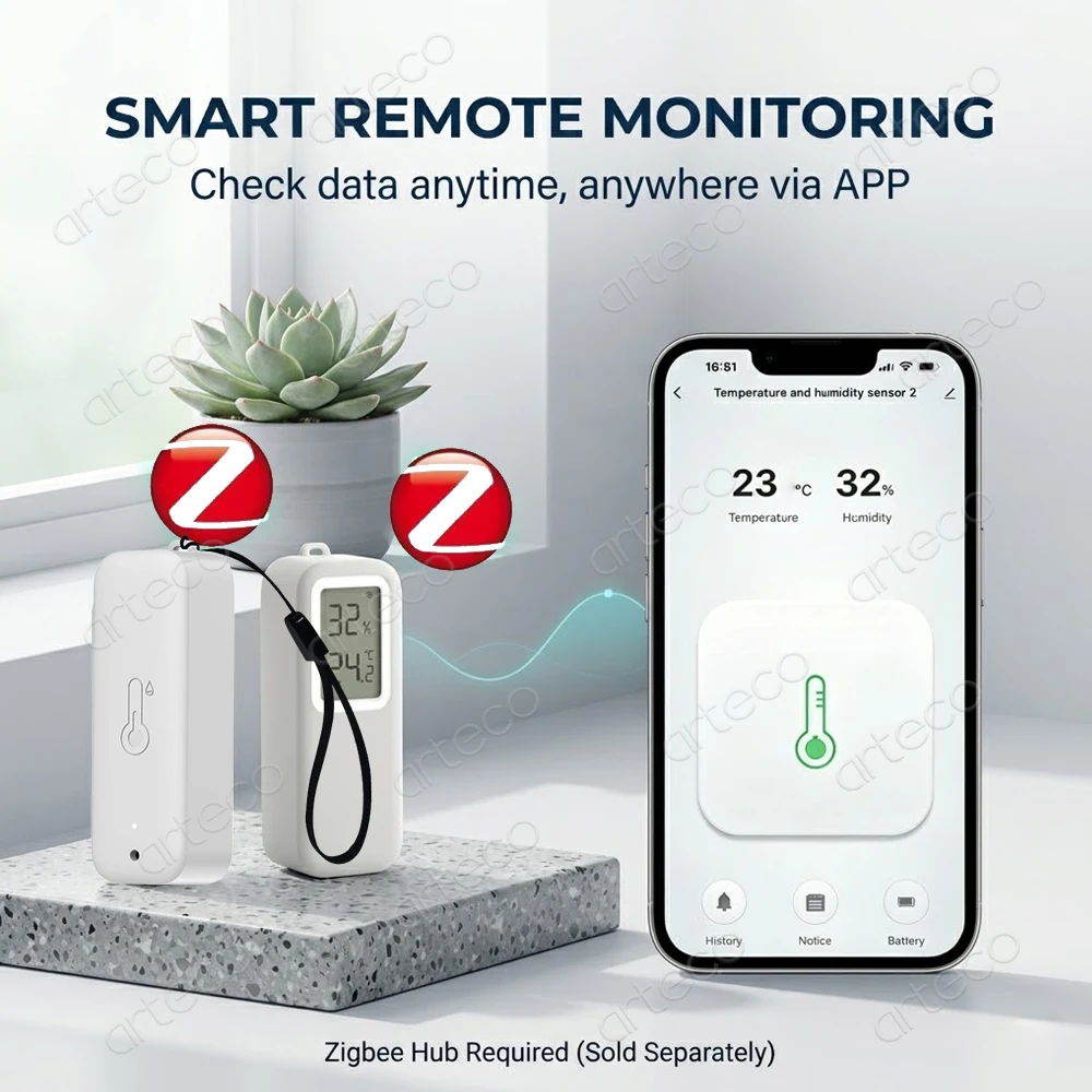 Zigbee 3.0 Temperature Humidity Sensor IP65 Waterproof Smart Home Indoor Outdoor Thermometer For Tuya Smart Z2MQTT Need Gateway