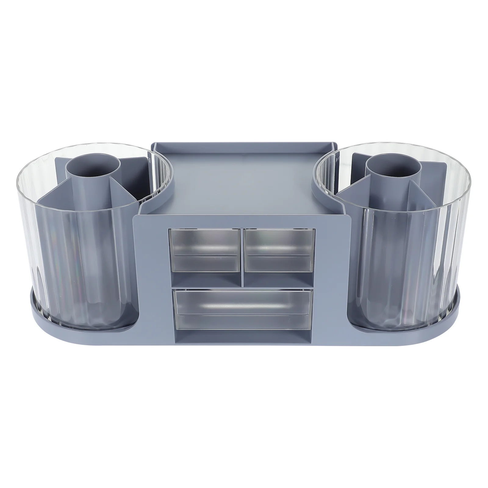 

1pc Double Rotating Pen Holder Box Smooth Surface Desktop Storage Organizer File Cabinet Box, Desk Organizers For Drawers,