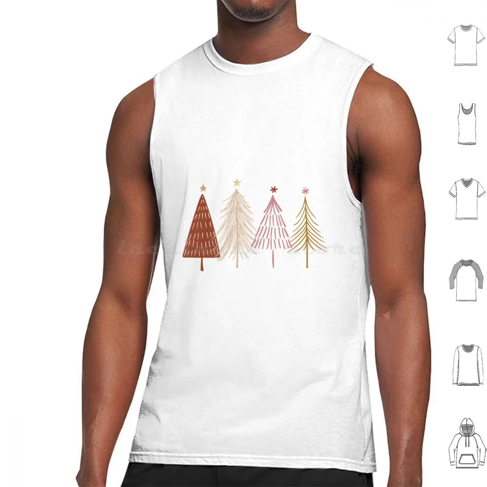 Christmas Trees Tank Tops Print Cotton Christmas Christmas Tree Xmas Love Merry Christmas Christmas Time Winter Santa