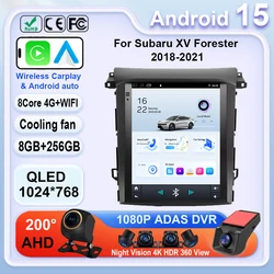 9.7 Inch QLED For Subaru XV Forester 2018-2021 Car Radio Android 14 4G WIFI Carplay Stereo 2 Din No DVD Player GPS Navigation