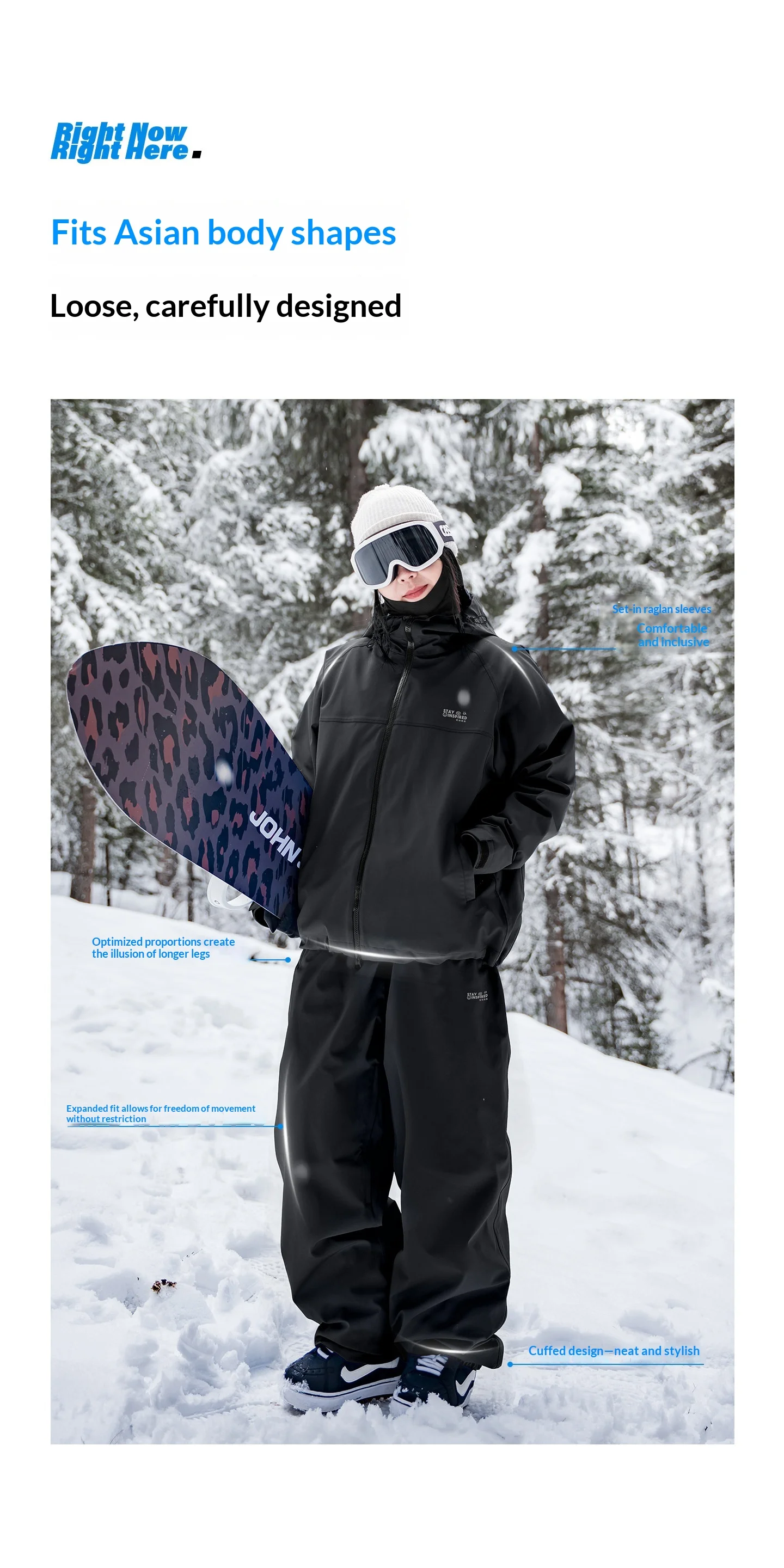 John Snow 2025 Neuer Ski-Anzug für Paare, Einzel- und Doppelmodell, locker geschnitten, wasserdicht, wärmeisolierend, Skihose und Skijacke – Detail 8