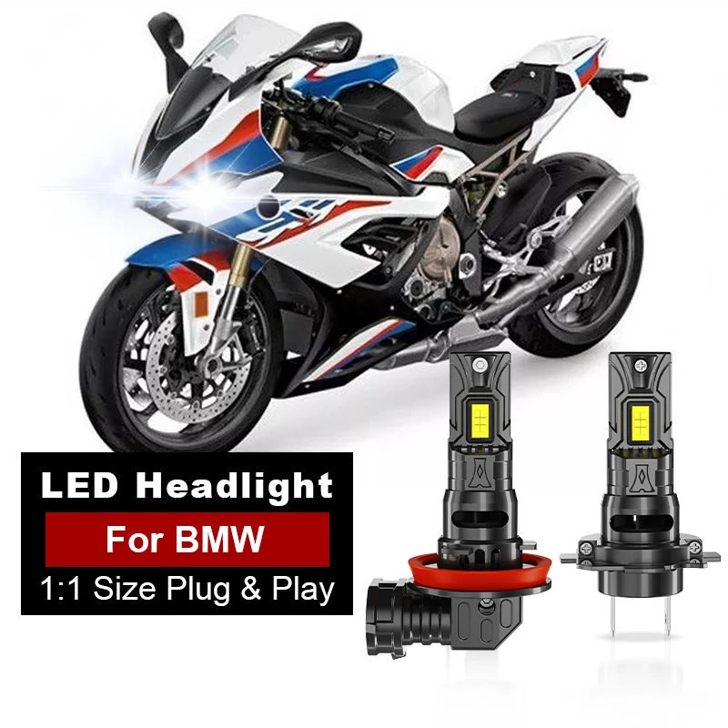 1/2PCS LED Motorcycle Headlight H11 For BMW S1000R 2015 2016 2017 2018 2019 H7 Bright White Moto LED Bulbs 6500k with Fan 12V