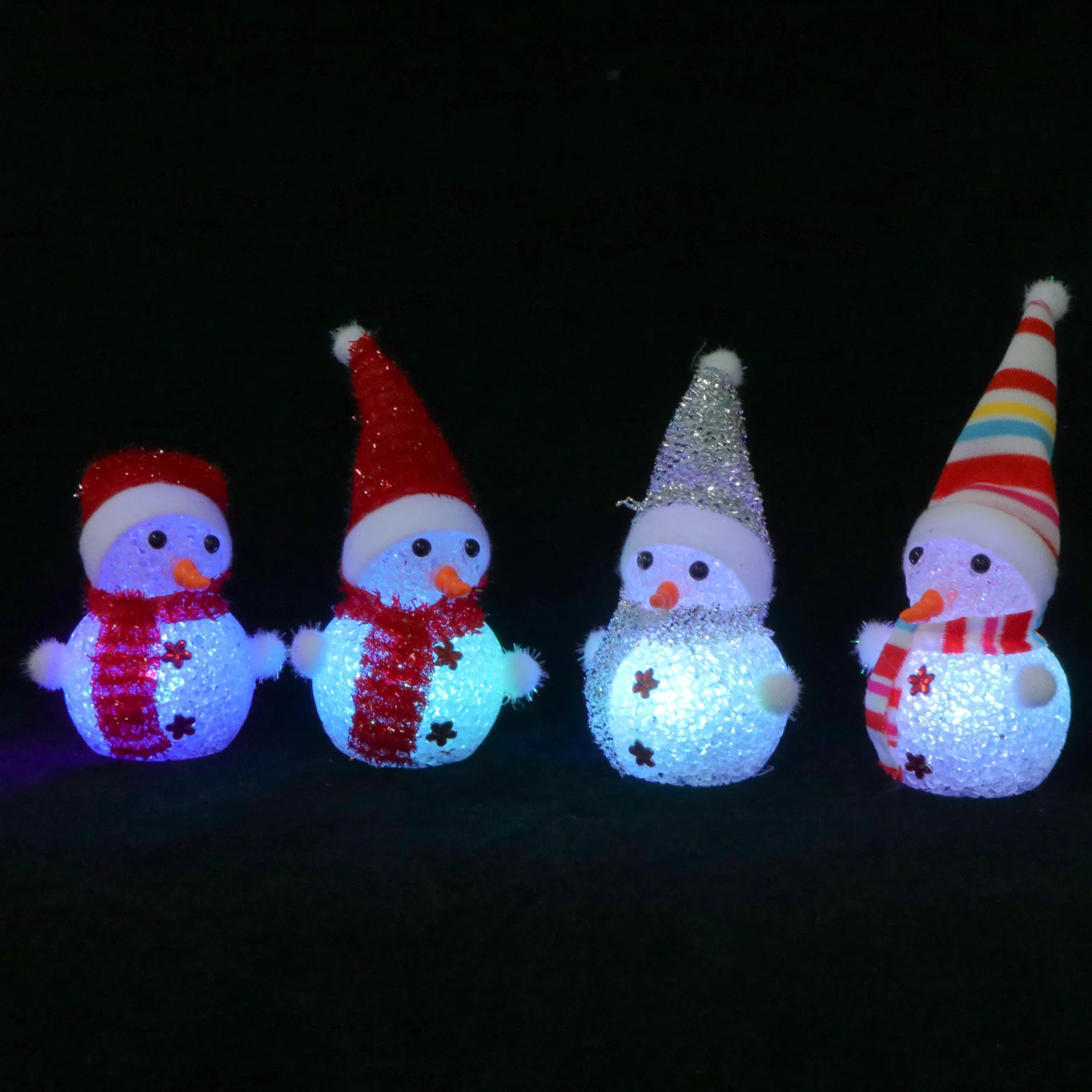 4 قطعة مصباح كريستال Led متوهج زينة عيد الميلاد لون Led ثلج حتى الديكور تغيير ضوء الليل لسطح المكتب #4