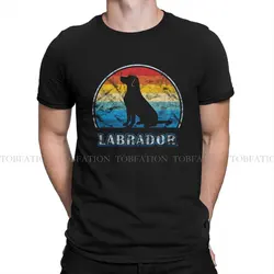 Labrador Retriever Vintage Design Dog Round Collar TShirt Dog Lover Pure Cotton Basic T Shirt Man's Tops Oversized Big Sale