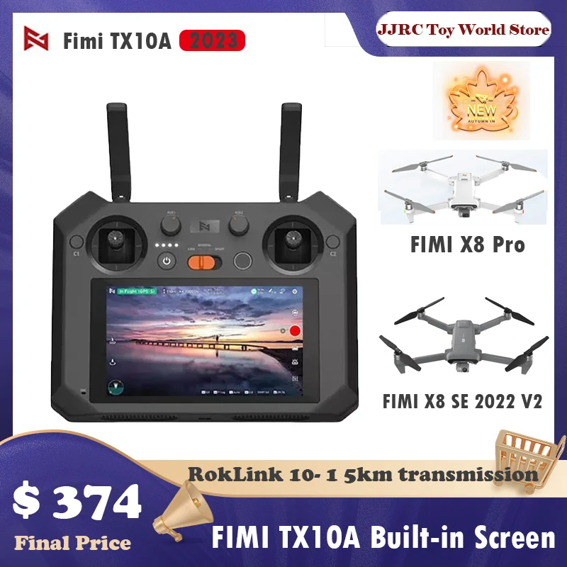 

FIMI TX10A Controller with Screen RC Drone Accessories Transmitter FIMI X8 Pro 2023 / FIMI X8 SE 2022 V2 Airplane Parts