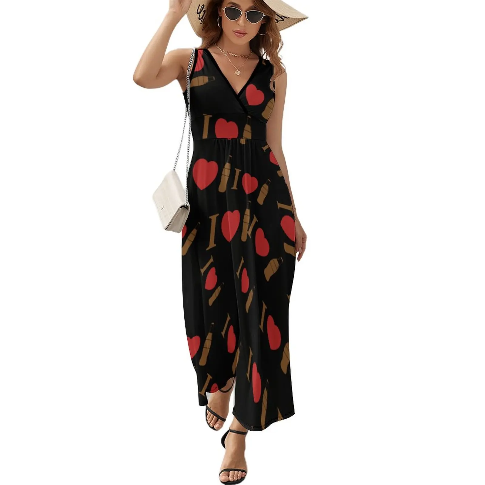 

I Love Coke Dress Summer Streetwear Bohemia Long Dresses Female High Waist Custom Modern Maxi Dress