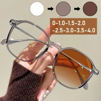 Gafas fotocromáticas de moda para miopía para hombres y mujeres, gafas Anti-UV Vintage para exteriores, gafas cuadradas de moda con menos dioptrías