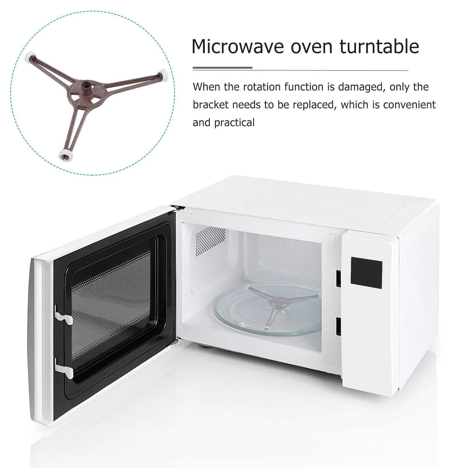 

3Pcs Microwave Turntable Ring Corrosion Resistant Plastic Rotating Plate Holder for Microwave Oven Tray Repair Replacement