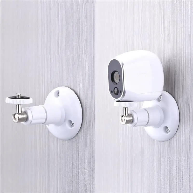 White Plastic Universal Security Camera Mount 360 Rotary Head Stable Base For Home Indoor Outdoor Surveillance
