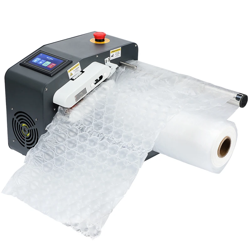 Air Cushion Inflator Bubble Roll Packaging Support Customized Portuguese Logo Count Meter