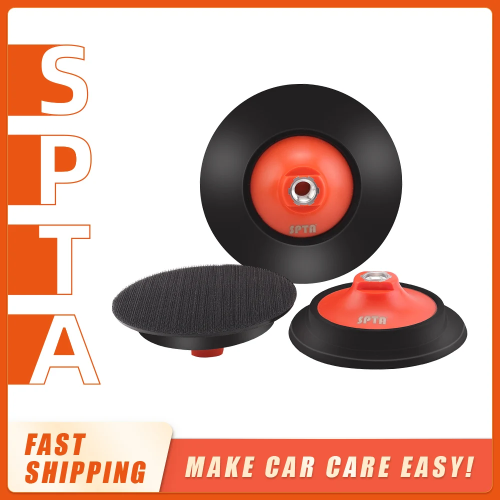 SPTA 5"/6" Orange Backing Plate Backer Pad Hook&Loop Professional Buffer Pad For DuaL Action Car Polisher