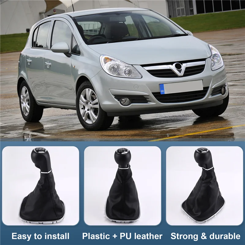 

5 Speed Manual Transmission Car Gear Shift Knob With Boot 009140093 For Opel Vauxhall Corsa D Hatchback Van