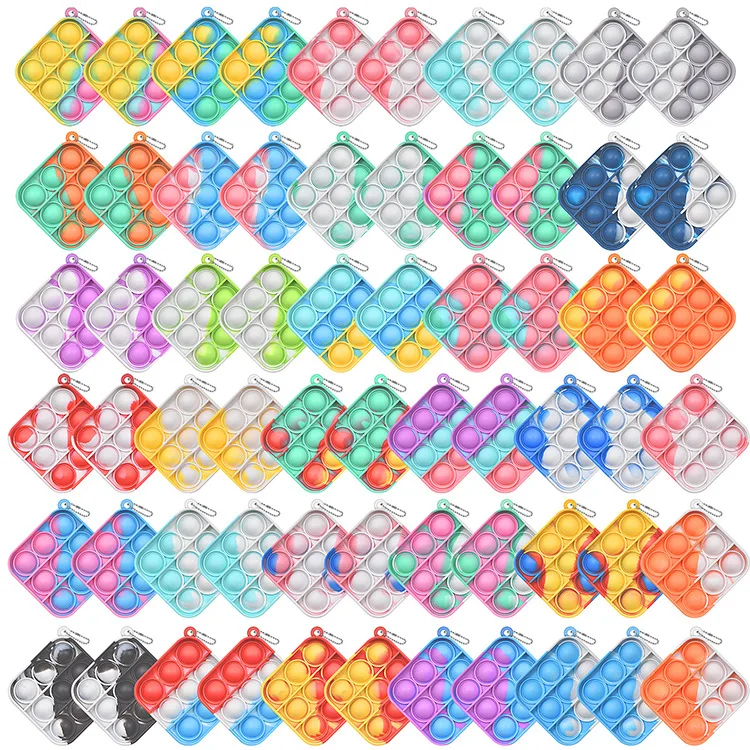 Porte-clés Anti-Anlande Souligné pour Enfants et Adultes, Mini Push Fidget Toy Pack, Ensembles de Jouets à Main pour Enfants, Cadeaux pour Adultes, 15 Pcs, 30 Pcs, 50Pcs