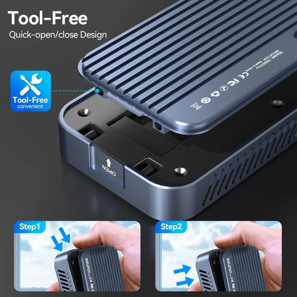 ACASIS 80Gbps NVMe SSD Case USB-C M.2 NVME SSD Behuizing Compatibel met Thunderbolt 3/4/5 USB 3.0/3.1/3.2 Voor Macbook Mac M4