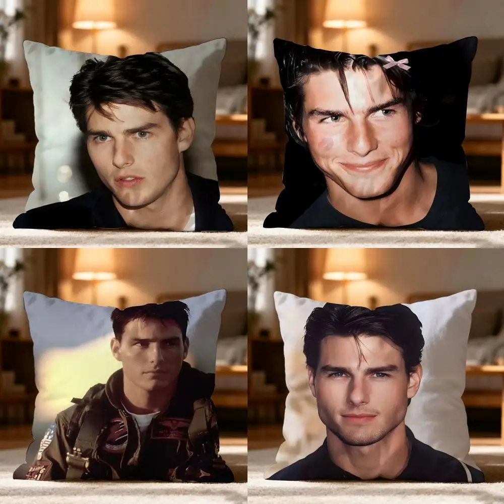 Tom C-Cruises Actor Pillow Case Cushion Cover Soft Washable Pillow Case Multi-Scene For Couch Bed Travel Office Use