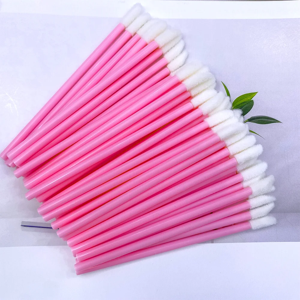 100/500 pièces pinceaux à lèvres jetables cosmétique brosse à lèvres rouge à lèvres brillant baguettes nettoyant applicateur fard à paupières maquillage brosse outil