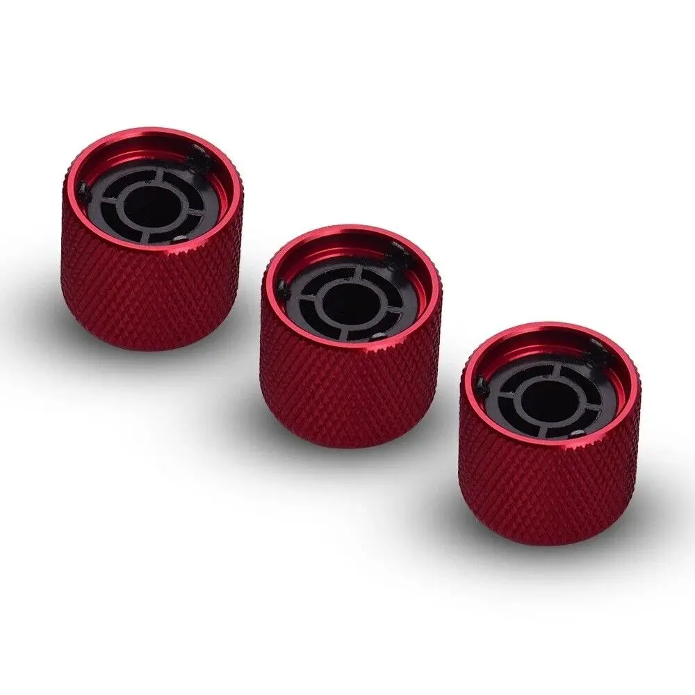 3pcs of 1 Set Electric Guitar Volume Tone Control Knobs Dome Metal Potentiometer Caps Red Guitar Accessory