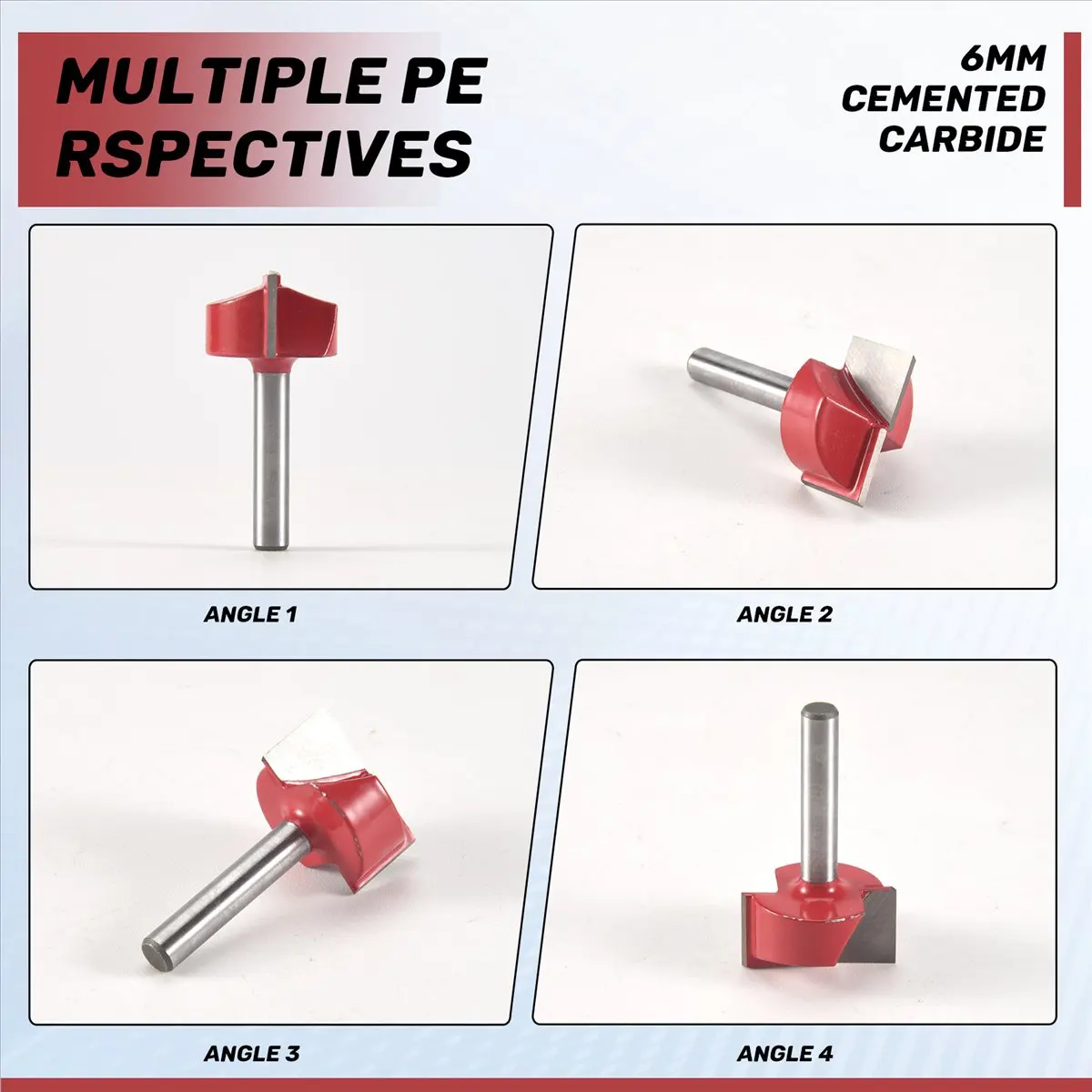 

(ABLP) 3Pcs Cleaning Bottom Router Bit Set 6mm Shank Double Flute Carbide Cutter Flat Spoilboard Surfacing Planing Tool