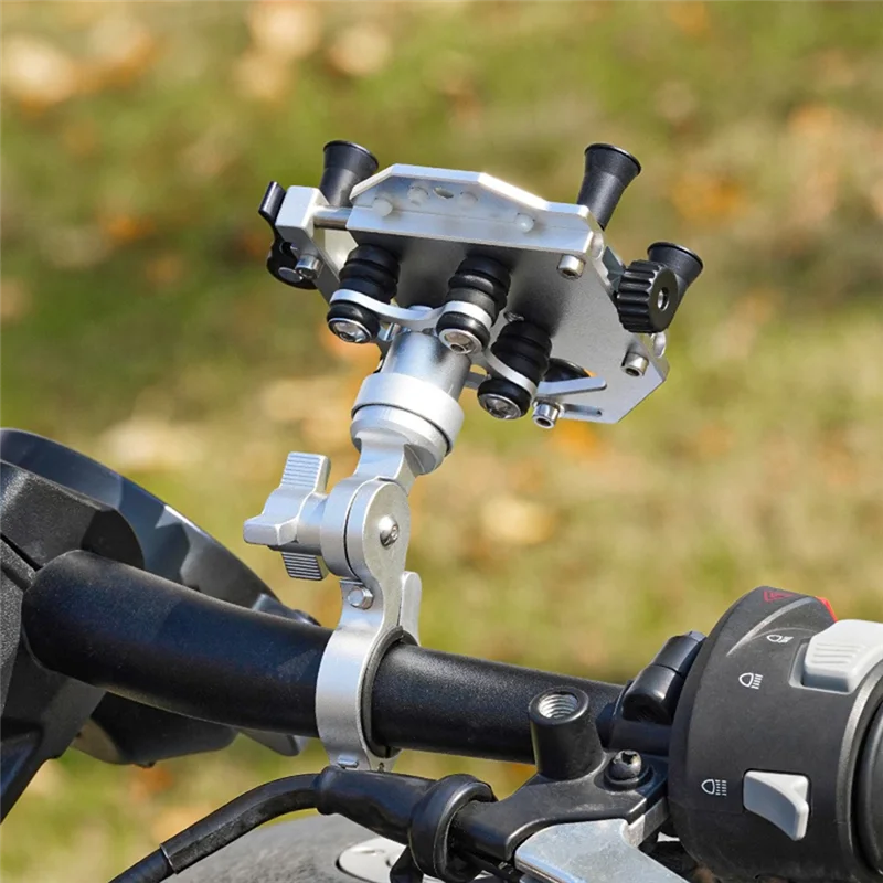 

Phone Stand Shock-Absorbing 360° Rotary Adjustable Formotorcycle Pedal Electric Vehicle Universal Navigation Bracket Black