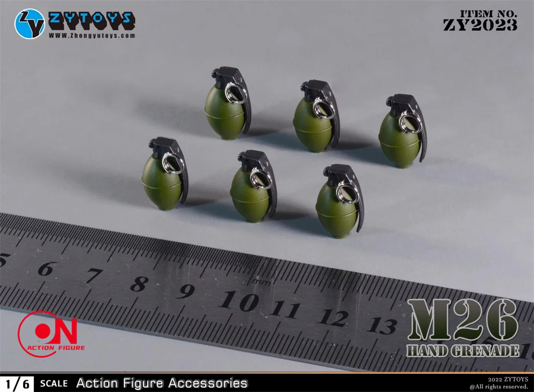 6PCS ZYTOYS ZY2022 ZY2023 ZY2024 1/6 Scale M26 MK2 Hand Grenade Scene Accessories Model Fit 12'' Soldier Action Figure Body Doll