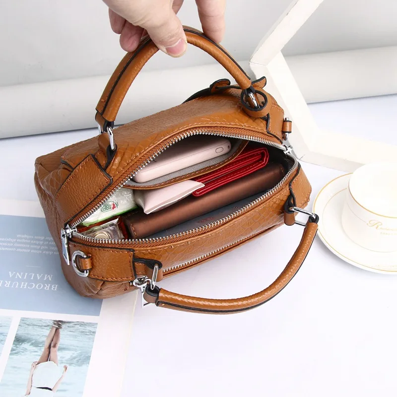 Genuine Leather Handbag for Women\'s New Fashionable Bag Trendy High Quality Ladies\' Single Shoulder Crossbody Bag Soft Leather