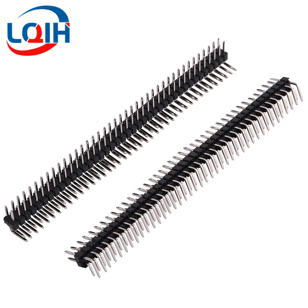 10CS Pitch 2.54Mm 1X40 2X40 Pin Enkele Dubbele Rij Rechte Hoek Rechte Smt Smd Ronde male Header Connector