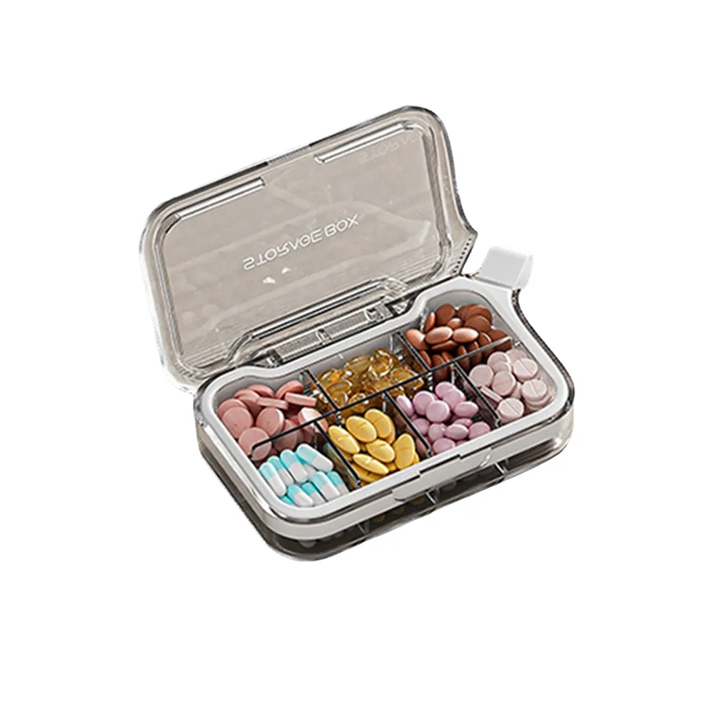 

4/7 Grids Portable Pill Box Food-Grade Damp-Proof Travel Medicine Case Clear Cover Waterproof Mini Vitamin Container Travel Use