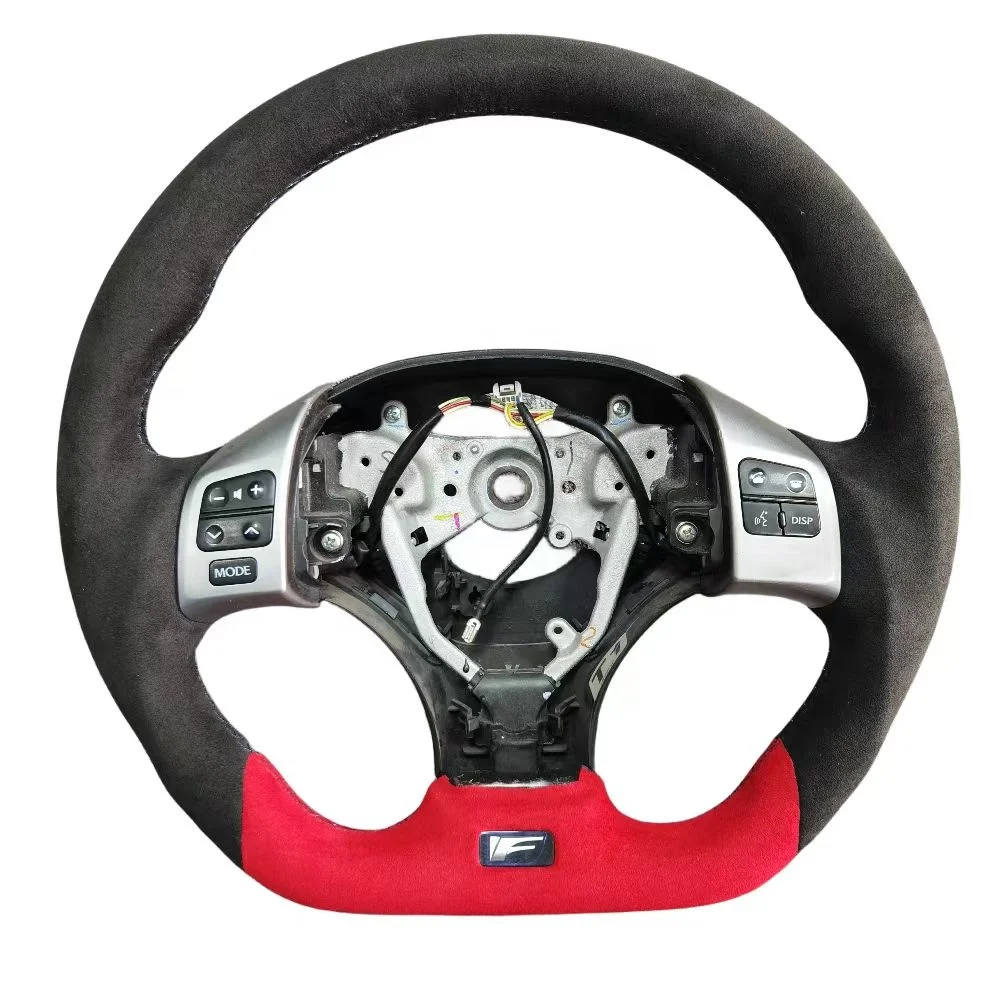 

Custom carbon multifunction carbon steering wheel covered with black leather for Lexu