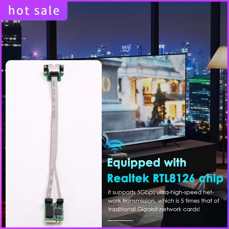 

Чип RTL8126, Ethernet-карта M.2 A + E KEY, гигабитная сеть RJ45 5 Гбит/с, поддерживает бесступенчатую загрузку PXE для Win10/8/7