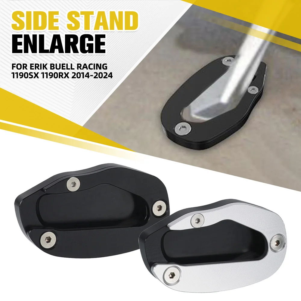 

For Erik Buell Racing 1190SX 1190RX 2014-2018-2019-2020-2021-2022-2023-2024 Kickstand Enlarger Pad Side Stand Extension Plate