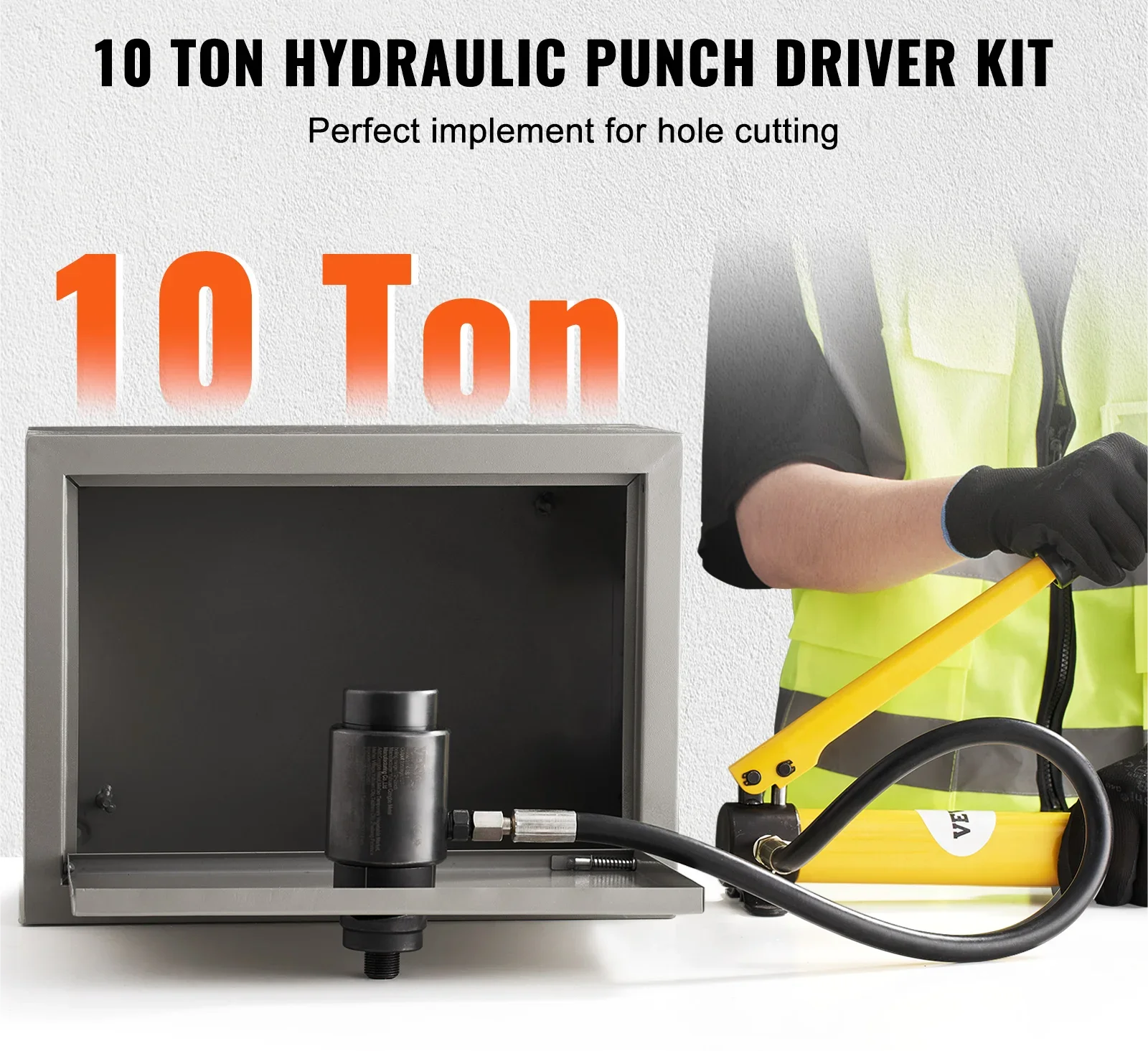 10Ton Hydraulic Knockout Punch Driver Kit 1/2