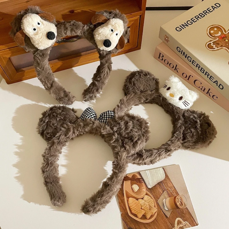 

[Cute Plush Kitty ] Miniso Cute Hello Kitty Headband Soft Plush Lady Hairband Perfect Gift For Female Friend Xmas Party Gifts