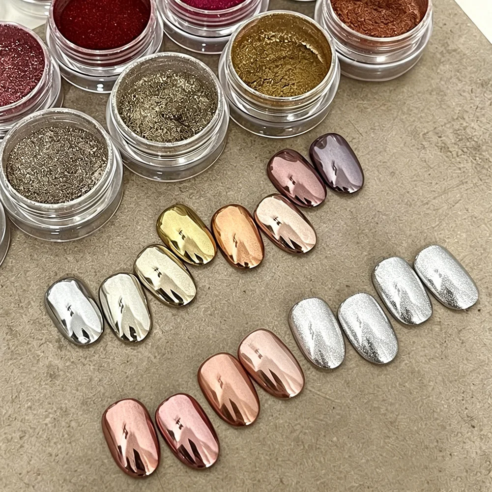 Metallic Mirror Glitter Nail Art Powder Ultra Bright Chrome Magic Mirror Effect Rubbing Glitter for Manicure Decor