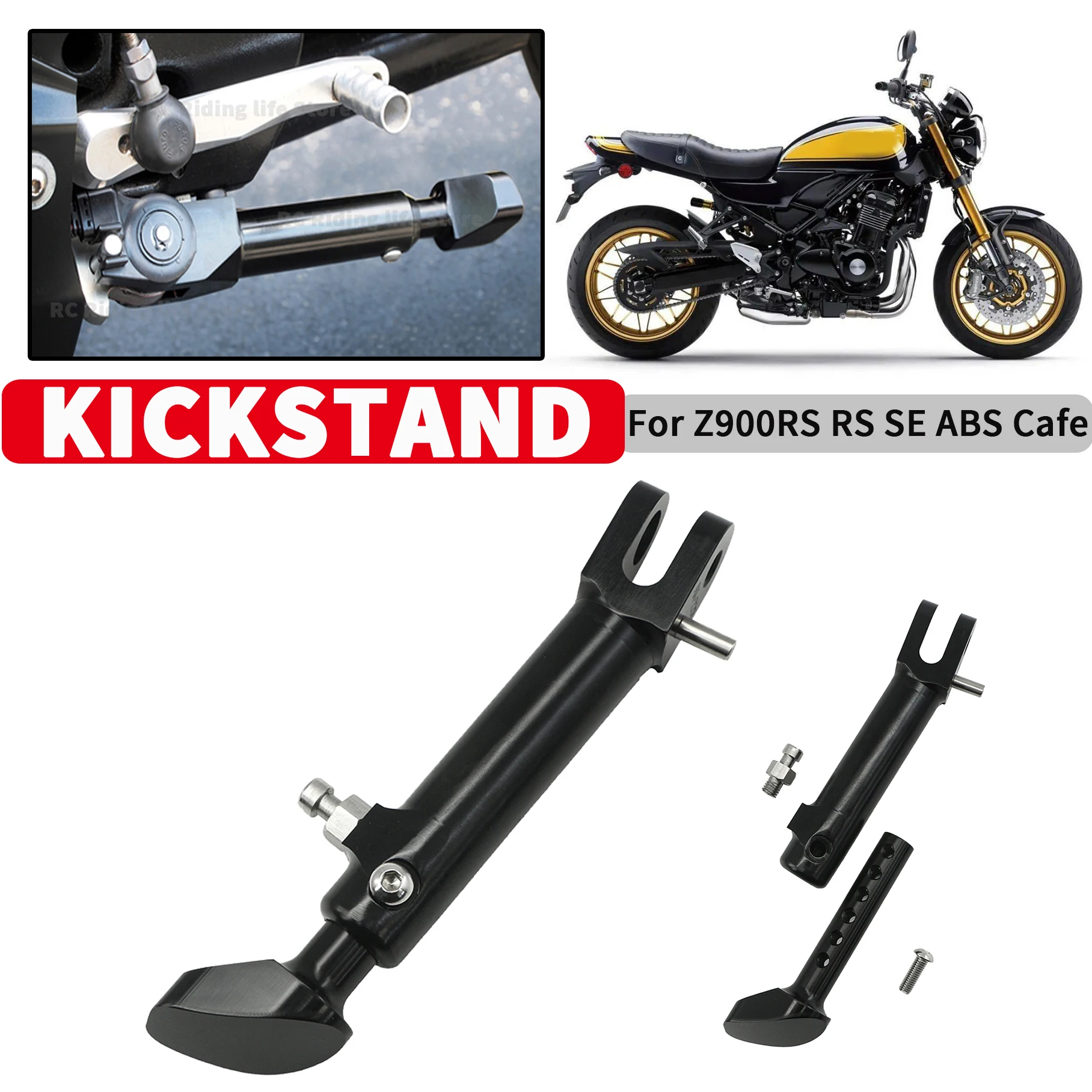 

Z900RS Motorcycle Parking Kickstand Rack Bracket Side Stand Support Frame For Kawasaki Z900 RS RS Z 900RS SE ABS Cafe 2018-2024