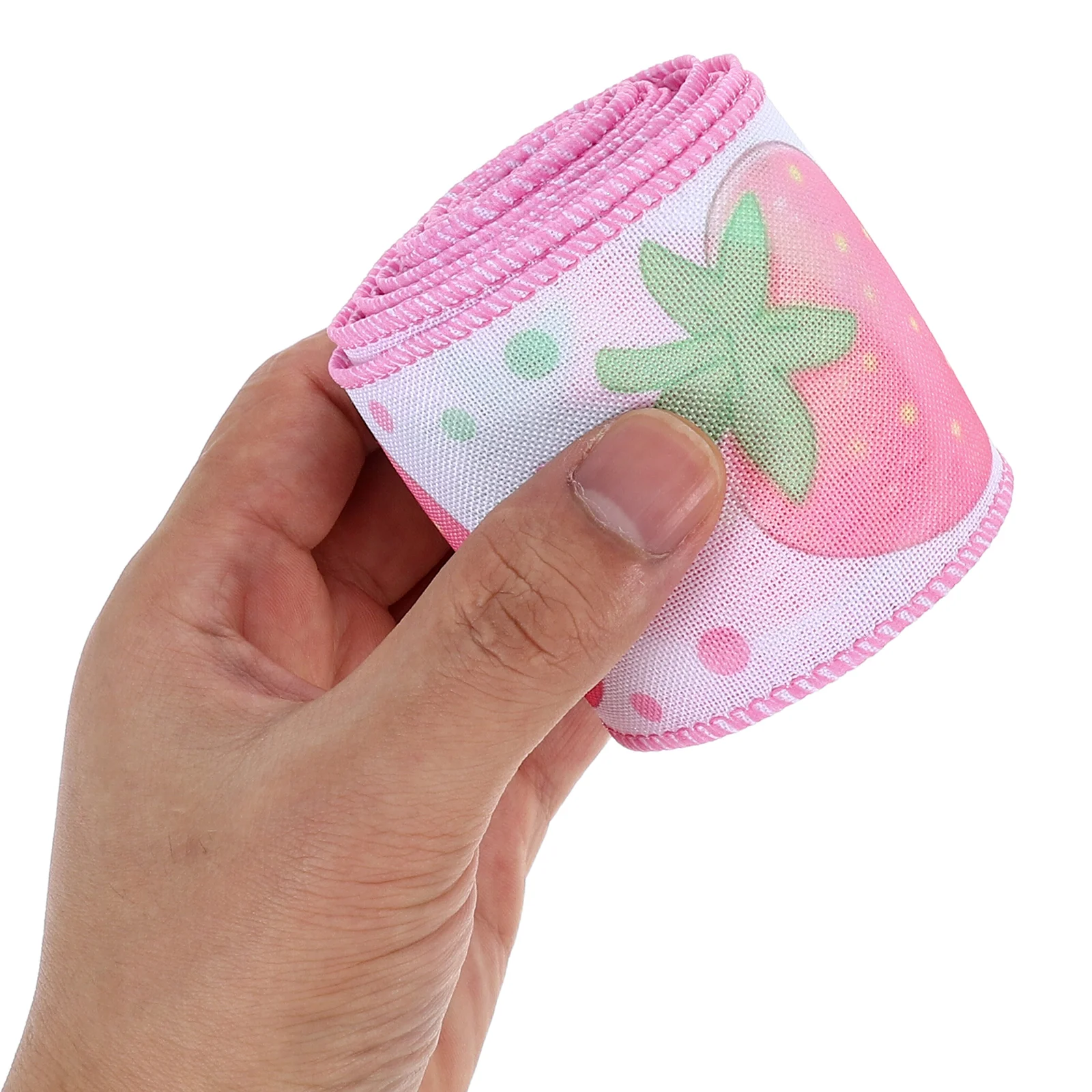 

Strawberry Ribbon Bow Craft Decorative Present Wraps Pattern Polyester Summer DIY Accessories Packaging