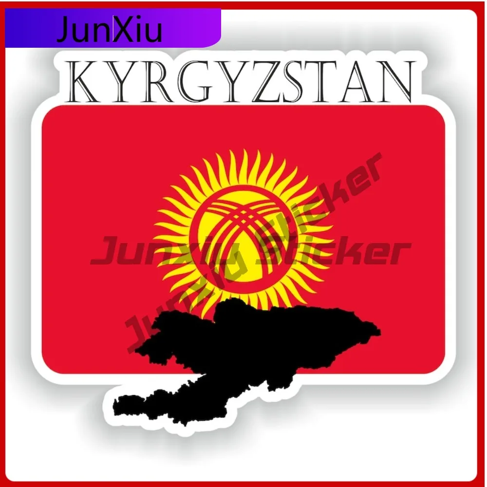 

Kyrgyzstan Flag Map Shape Outline Badge Vinyl Sticker Adventure Motorcycle Stickers And Vinyl Decals Camping Suv Window Cover