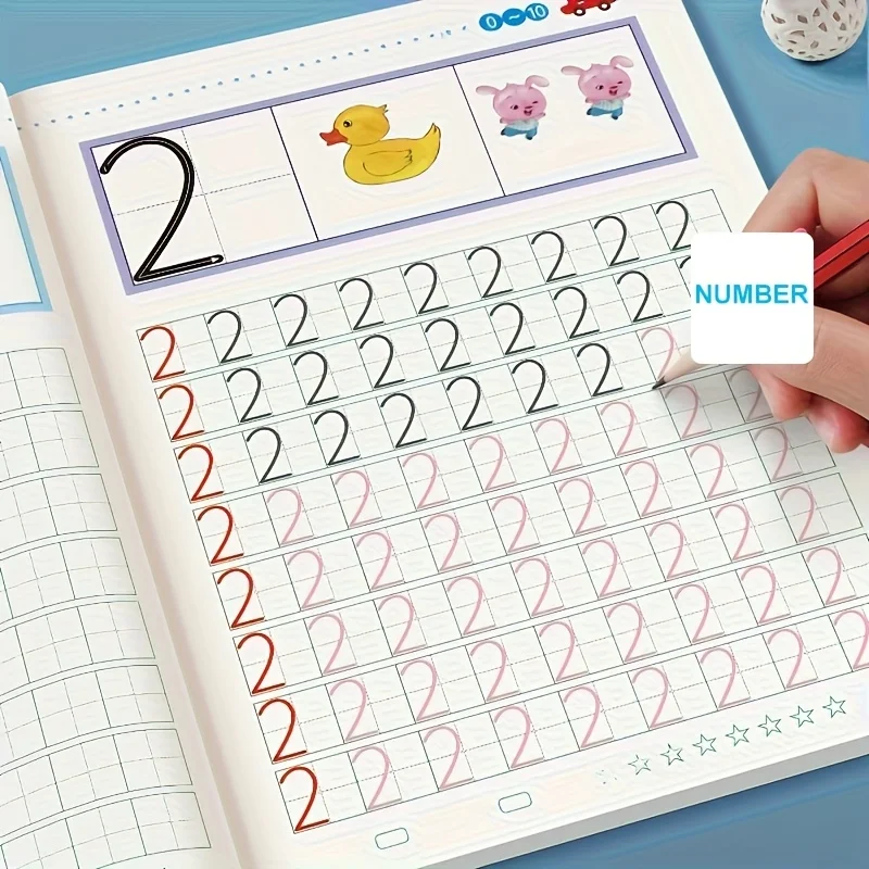 مصنف تتبع الحروف الأبجدية والأرقام، كتاب ممارسة الكتابة، أنشطة التعلم لمرحلة ما قبل المدرسة، كتاب الخطوط الموجهة للتتبع ABC #3