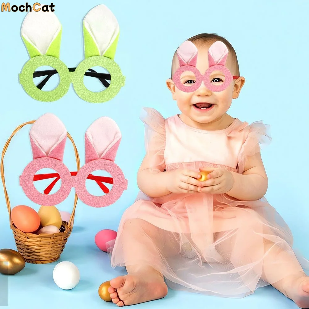 

Cute Easter Glasses Frame Plush Handmade Easter Bunny Ears Glasses Exquisite Costume Eyeglasses Holiday Party Decoration