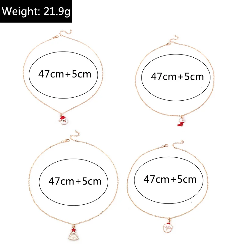 Mode Weihnachten Halsketten Emaille Santa Claus Baum Glocken Anhänger Halskette für Frauen Mädchen Weihnachten Party Urlaub Schmuck Geschenke – Detail 12