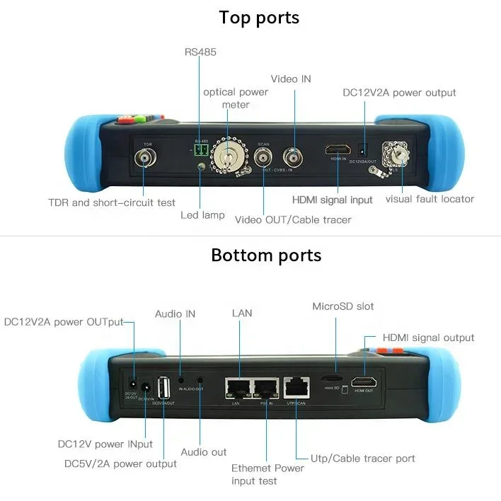 IP/Analog Camera Tester with Digital Multimeter,Optical Power Meter,Visual Fault Locator and TDR Cable Test CCTV Tester